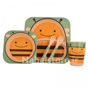 ظرف غذاي کودک ( 5 پارچه ) ( بامبو فايبر ) - زنبور