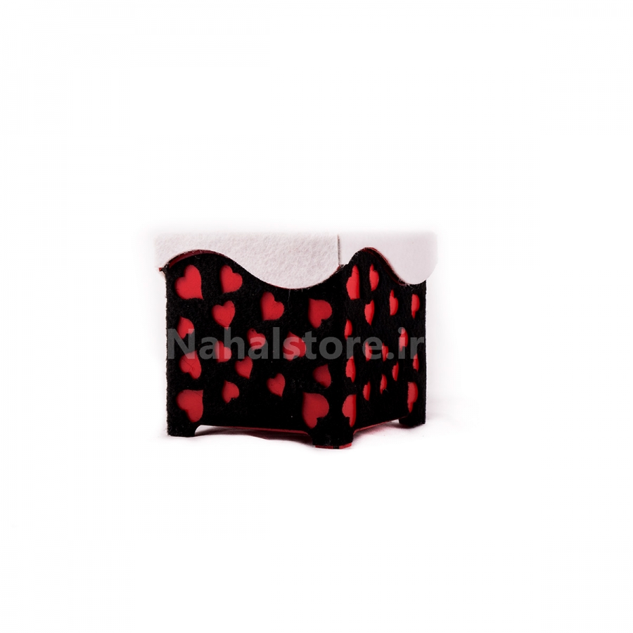 جعبه کادو طرح قلب (مشکي-قرمز-سفيد) سايز 1
