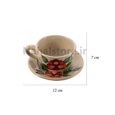 فنجان و نعلبکي چيني (يک عددي)-گل سرخي